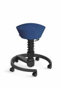 Swopper ergonomisk kontorstol i blå m. sort stel og hjul.