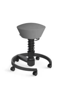 Swopper ergonomisk kontorstol i grå m. sort stel og hjul.
