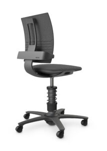 3Dee ergonomisk kontorstol i grå cura betræk og sort stel.